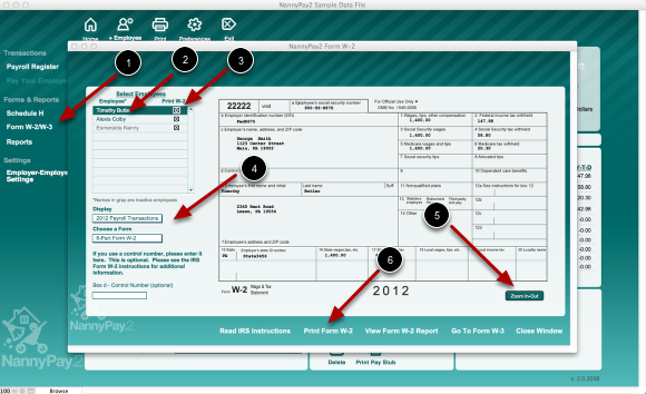 Printing Federal Form W-2