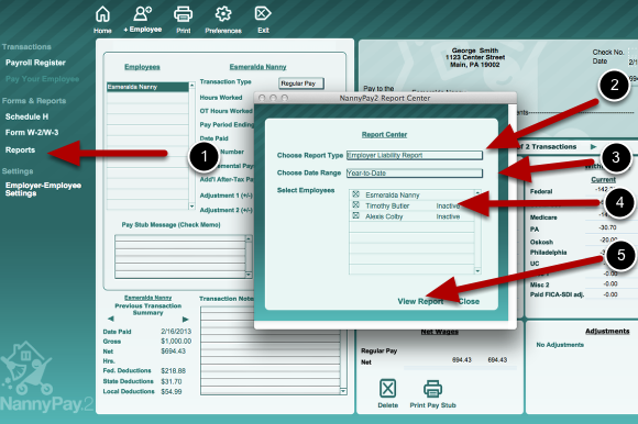 The NannyPay2 Report Center