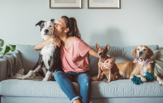 nanny with her pets